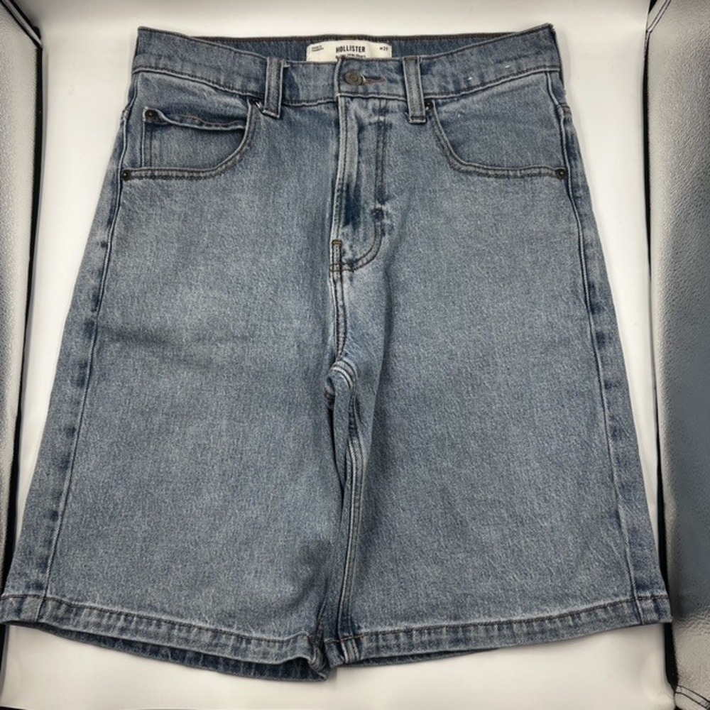 Hollister Men's Size 29 Baggy Jean Shorts Light Wash Blue Denim Skater